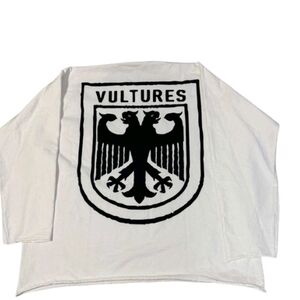 NEW ! LA Apparel White Long Sleeve Shirt with Black Vultures Graphic
